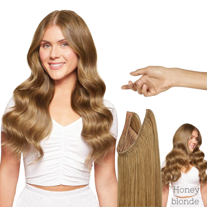 100%Human Halo Hair Extension Natural Hidden Wire