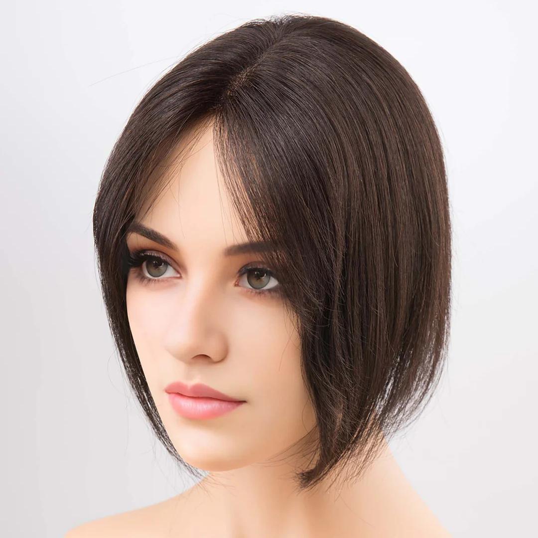 16*18CM ショートナチュラルヘアトッパー 女性用 薄毛をカバーしボリュームアップ