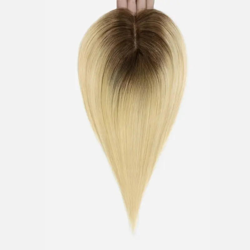 5"*5" Large Base Ombre Light Blonde Hair Toppers for Women 100% Human Hair Topper - VIVACROWN