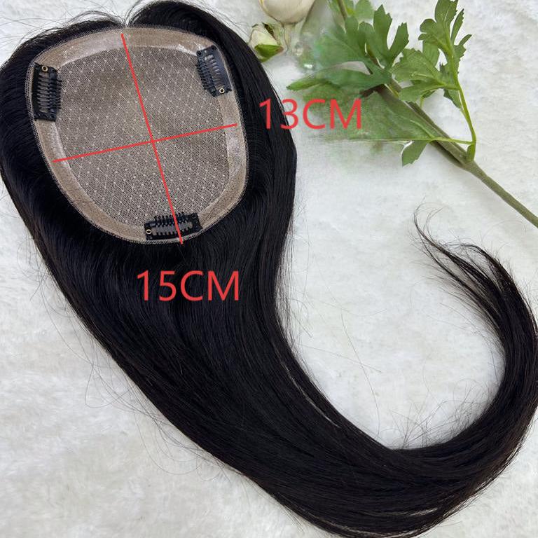 13*15CM ショートナチュラルヘアトッパー 女性用 薄毛をカバーしボリュームアップ