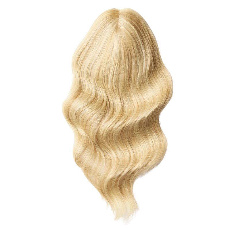 4*5 inches Mono Base Highlight Human Hair Toppers for Women Wavy Hair without Bangs