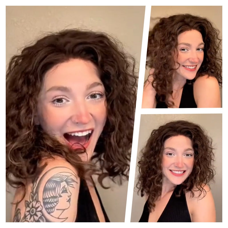 9*14 Premium Curly Mono Base Wig Toppers Human Hair for Women