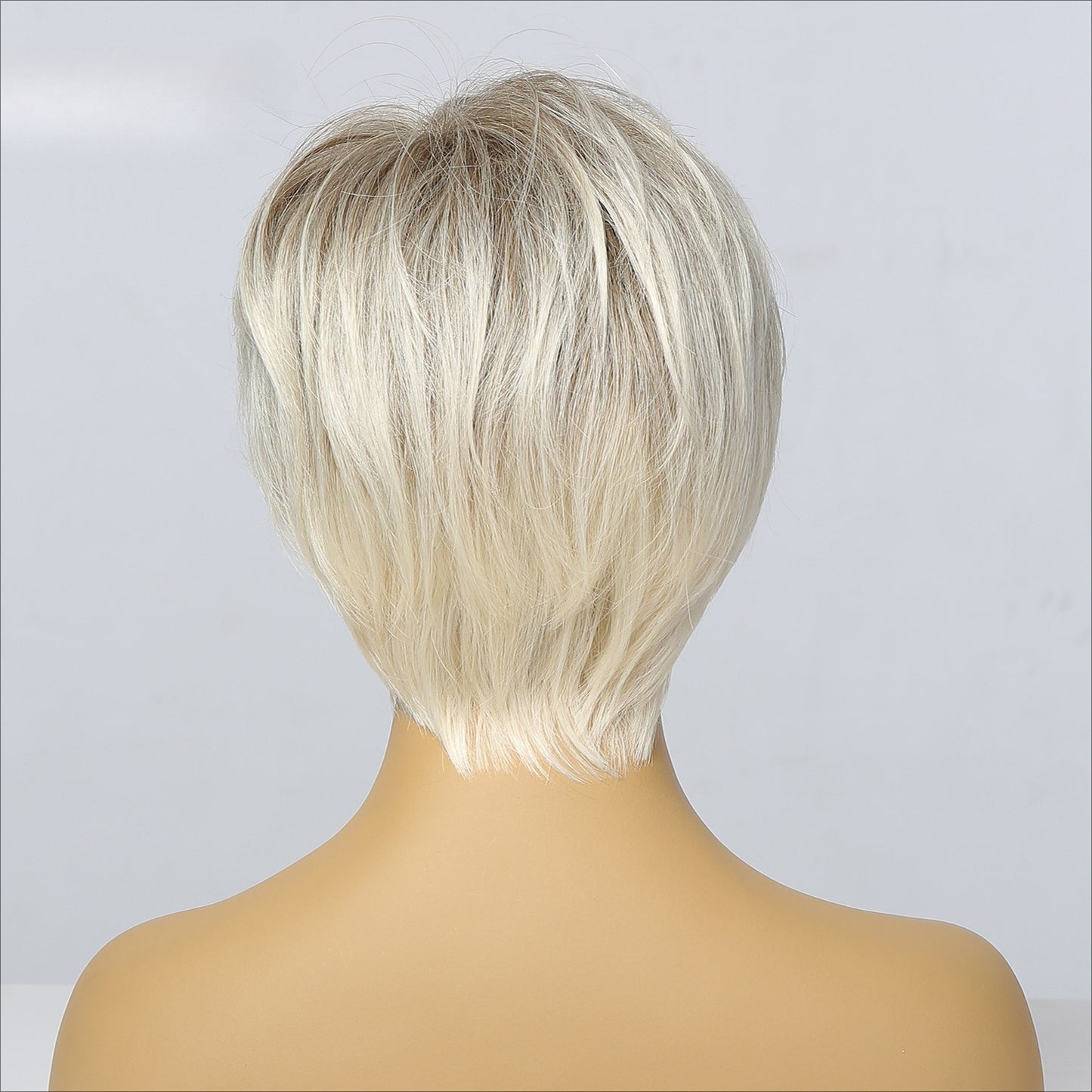 Short Platinum Blonde Bob Wig with Bangs for Women, Synthetic Heat Resistant Fiber Hair Wigs