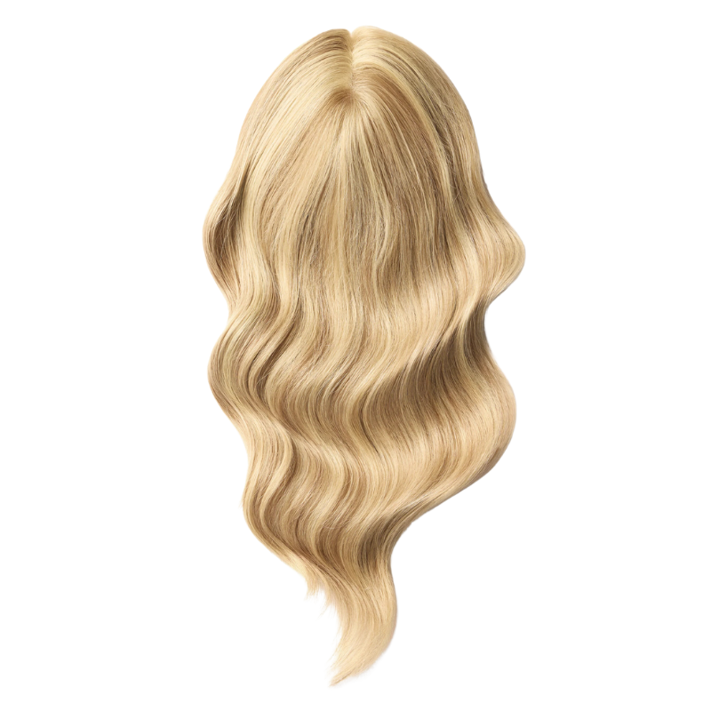 4*5 inches Mono Base Highlight Human Hair Toppers for Women Wavy Hair without Bangs