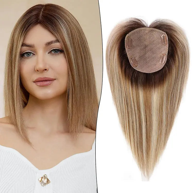 5.5"×5" Ombre Balayage Human Hair Topper With No Bangs 我的商店