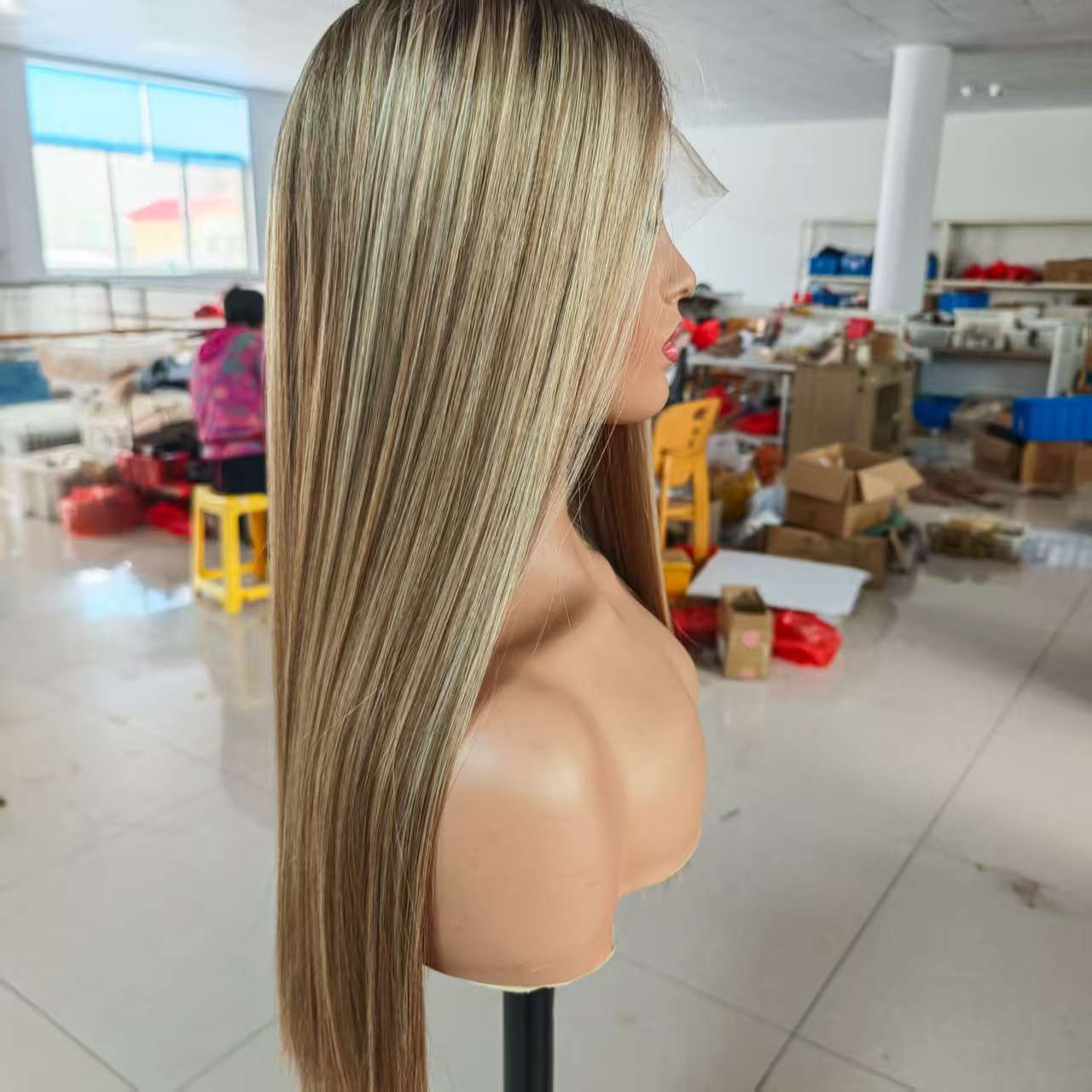 (Customization) 3.9*4.7inches Mono Base Highlight Human Hair Toppers With Root