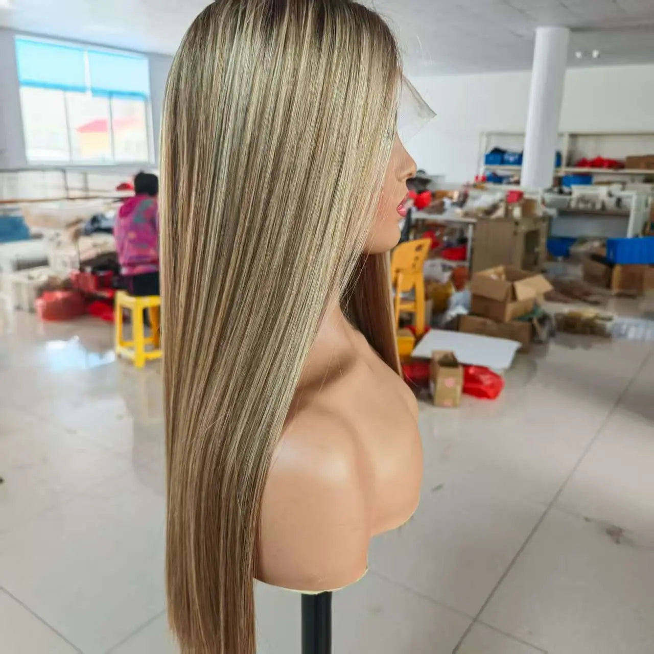 (Customization) 3.9*4.7inches Mono Base Highlight Human Hair Toppers With Root - VIVACROWN