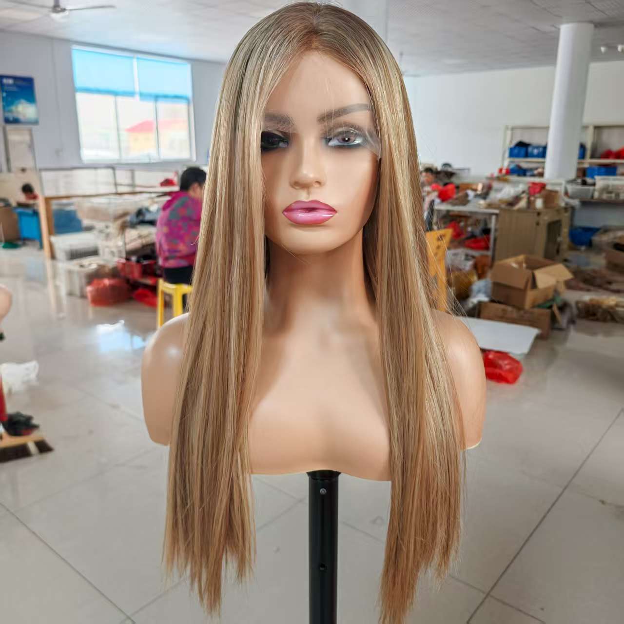 (Customization) 3.9*4.7inches Mono Base Highlight Human Hair Toppers With Root
