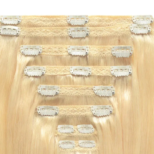 613 Bleach Blonde Real Remy Human Hair Extensions 我的商店