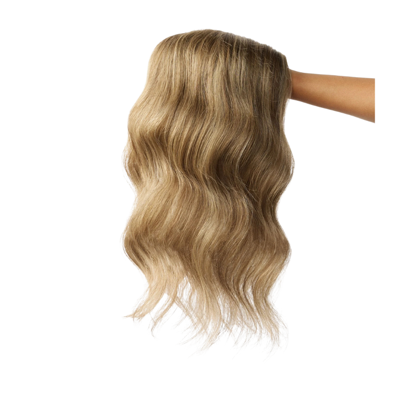 4*5 inches Mono Base Highlight Human Hair Toppers for Women Wavy Hair without Bangs
