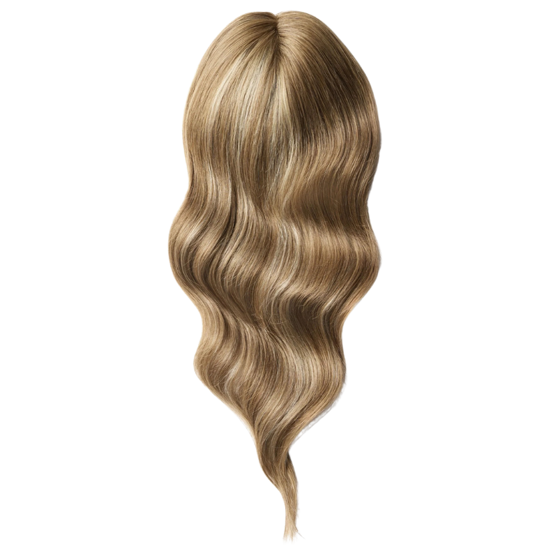 4*5 inches Mono Base Highlight Human Hair Toppers for Women Wavy Hair without Bangs