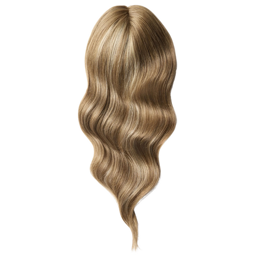 5*5 inches Mono Base Highlight Human Hair Piece for Women Wavy Hair without Bangs