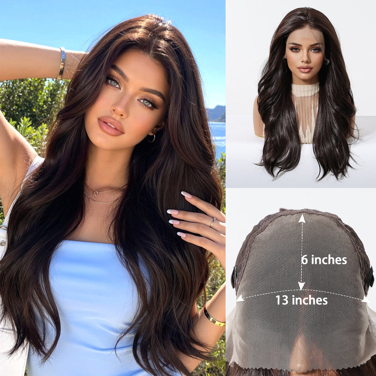 13''x6'' Lace Front Wigs for Women – Long Loose Curly Natural Texture & Heat Safe