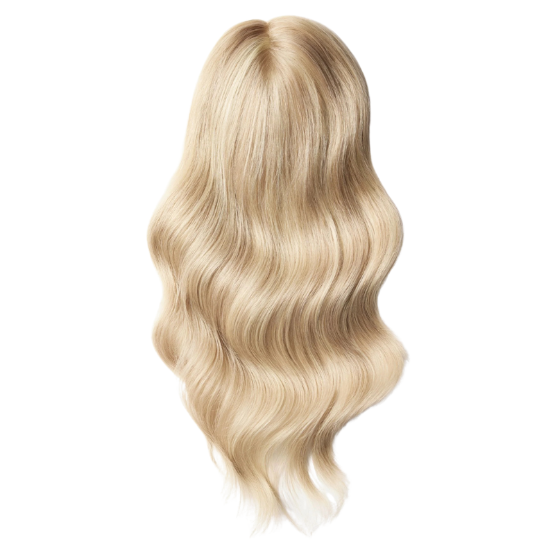 4*5 inches Mono Base Highlight Human Hair Toppers for Women Wavy Hair without Bangs