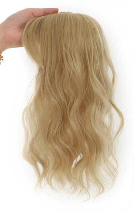 ナチュラルなボディウェーブ、フリンジ付きリアルヘアトッパー、前髪付き人毛トッパー