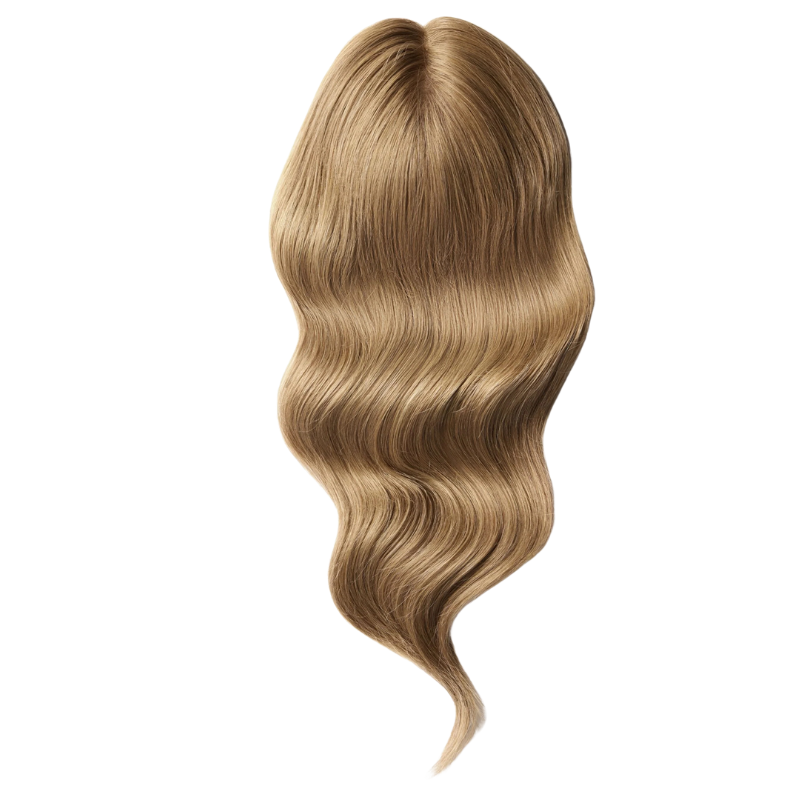 4*5 inches Mono Base Highlight Human Hair Toppers for Women Wavy Hair without Bangs