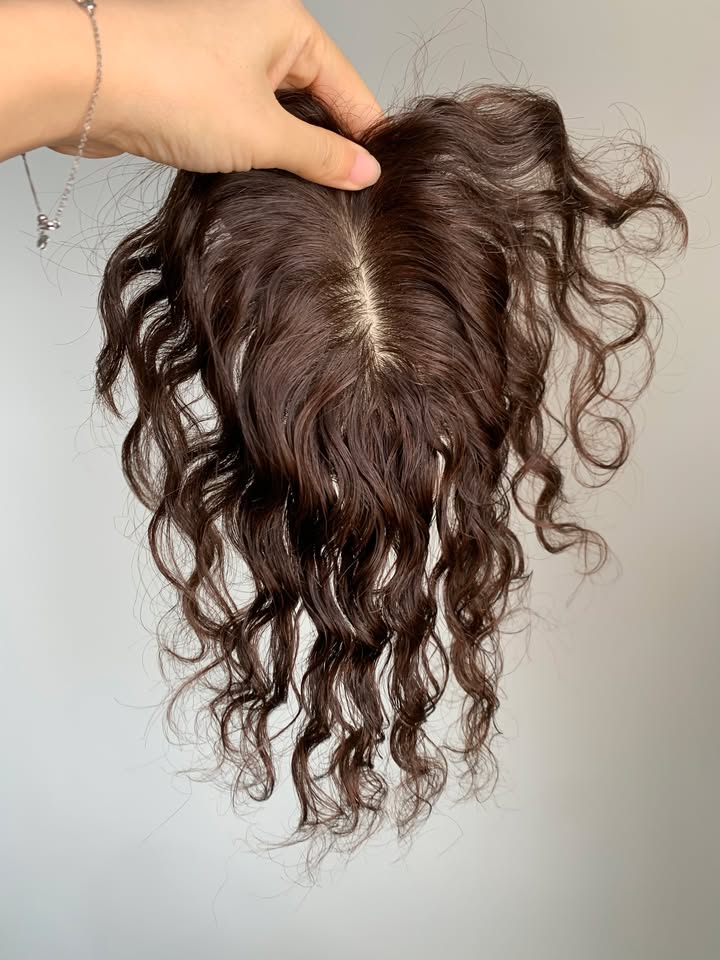 (Kozeta Tato Papadhimitri) 13*15cm Mono Base Curly Human Hair topper Without Bangs