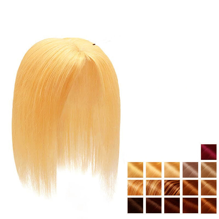 Extensiones de cabello humano liso con base suiza para mujer, cabello humano real sin flequillo, postizos para cabello fino.