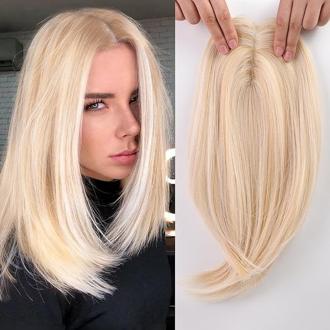 10*12 cm straight silk base human hair topper for women with thinning hair