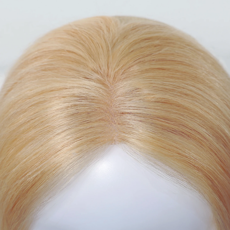 Honey Blonde Silk Lace Base European Human Hair Topper