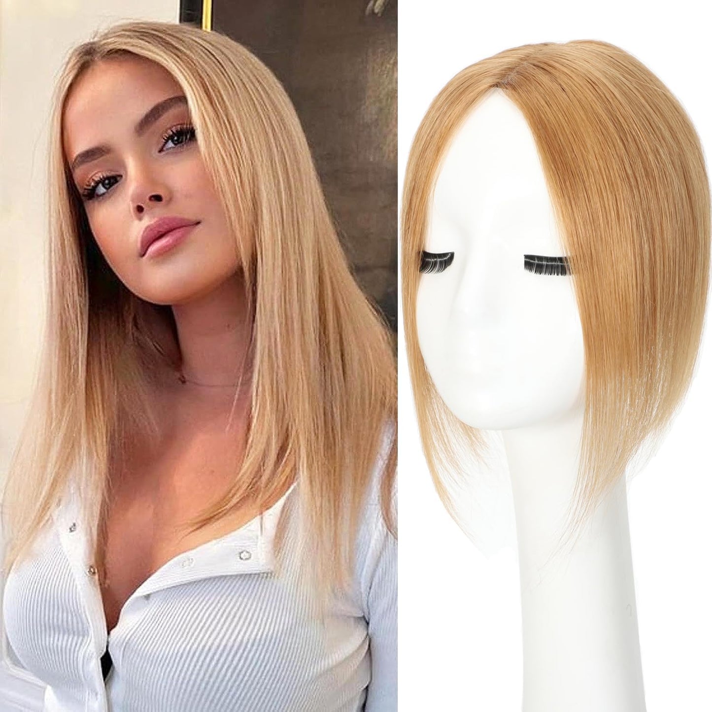 10*12 cm straight silk base human hair topper for women with thinning hair