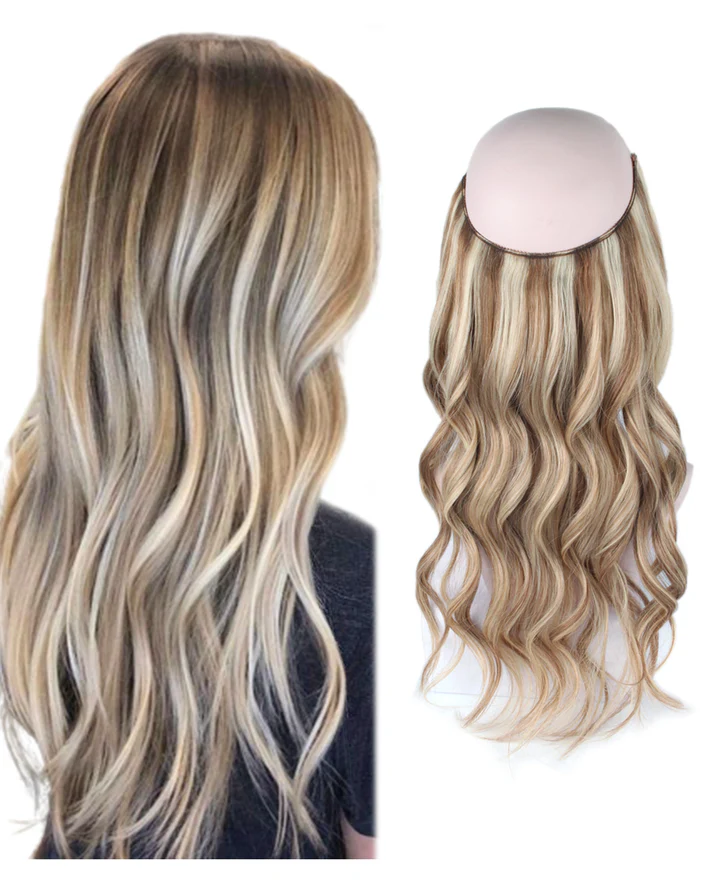Halo Hairpiece Hidden Wire Adjustable Headband Extensions