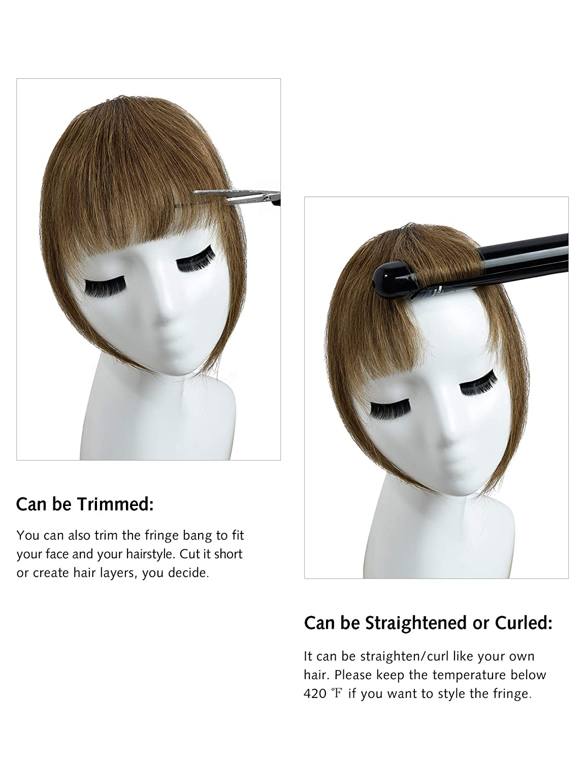 New Arrival Invisible Clip in Fringe Bangs Fake Bangs for Woman