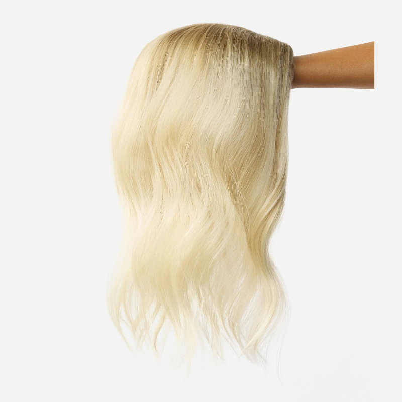 Balayage ombré de 5,5" x 5" con cabello humano, sin flequillo