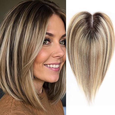 10*12 cm straight silk base human hair topper for women with thinning hair