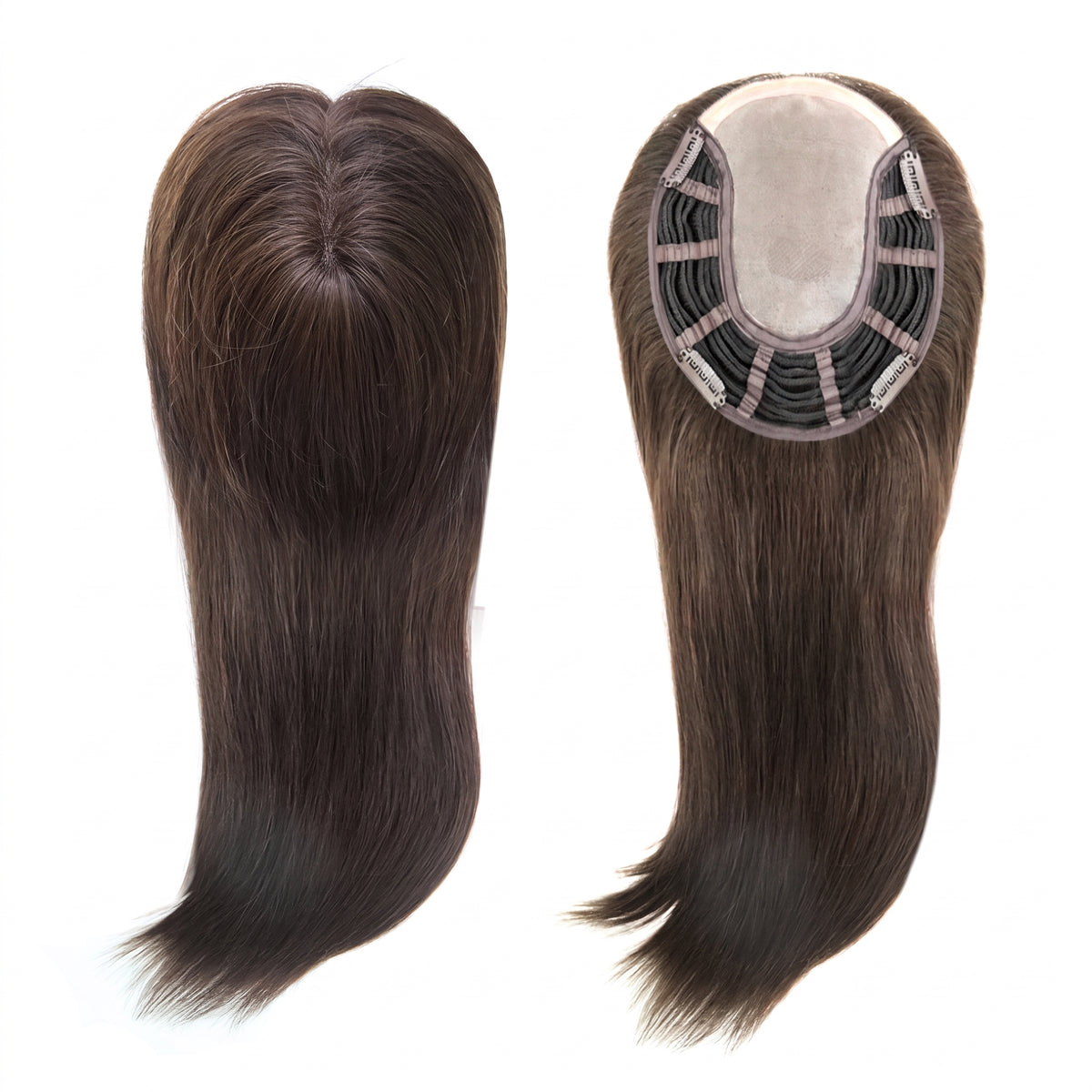 6"x7" Human Hair Topper for Thinning Hair – Clip-in Crown Hairpiece with Breathable Base