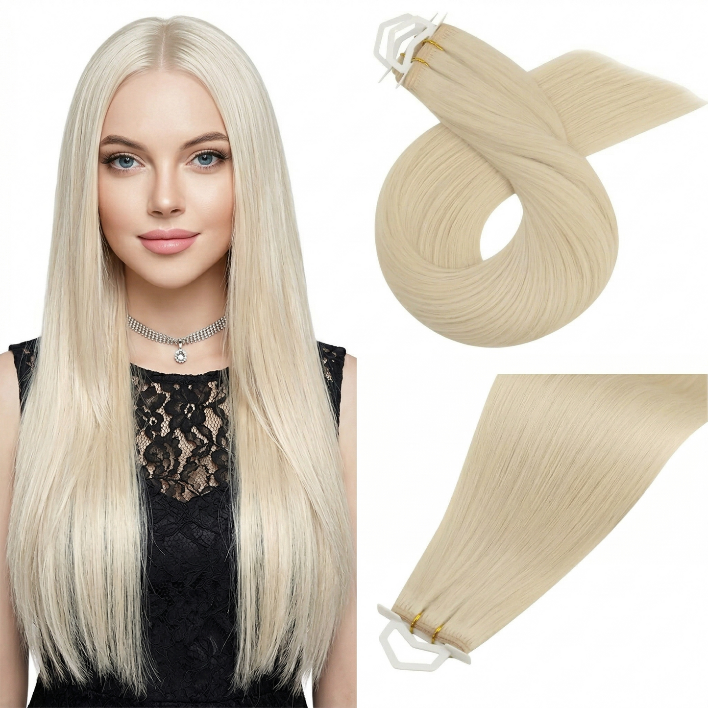 Machine Weft Hair Extensions Human Hair Bundles Color Copper #30