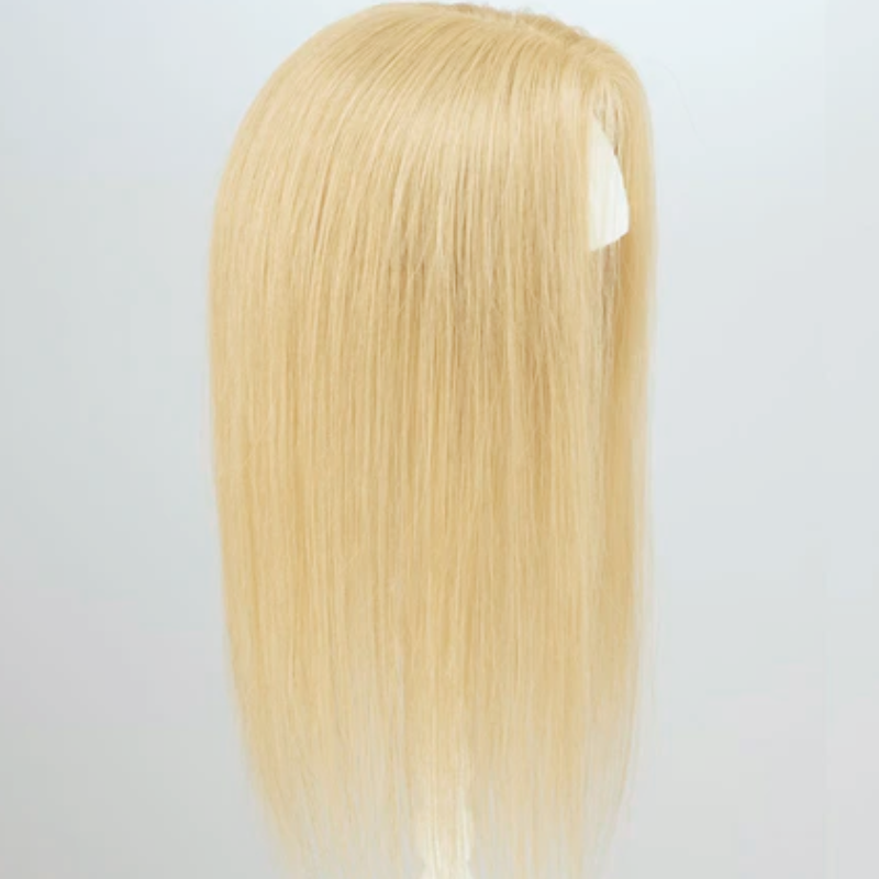 Honey Blonde Silk Lace Base European Human Hair Topper