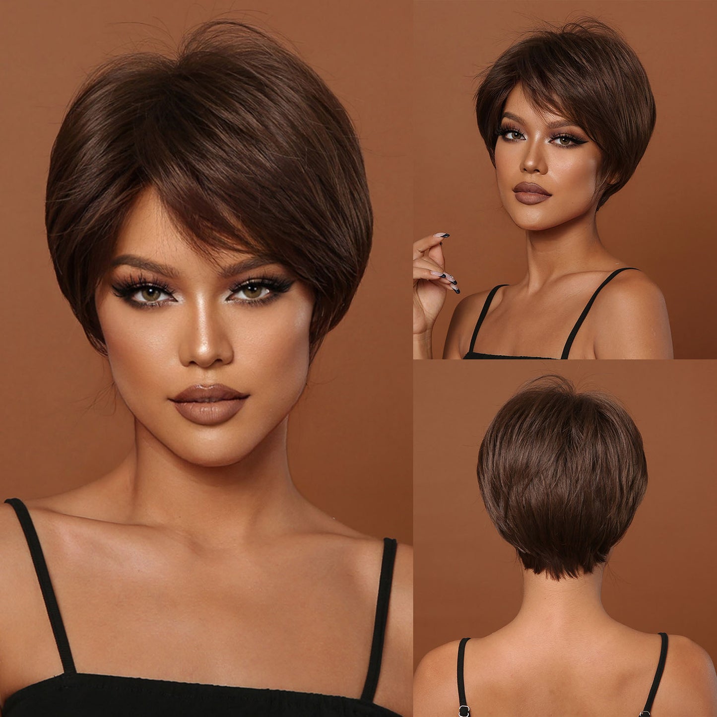 Natural Look Short Layered Synthetic Wigs for Women