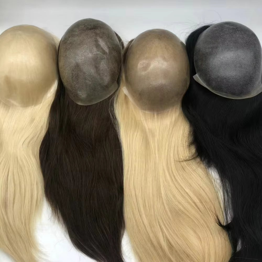 7X9'' Injected Full Thin Skin Base Human Hair Wig Pieces for Women