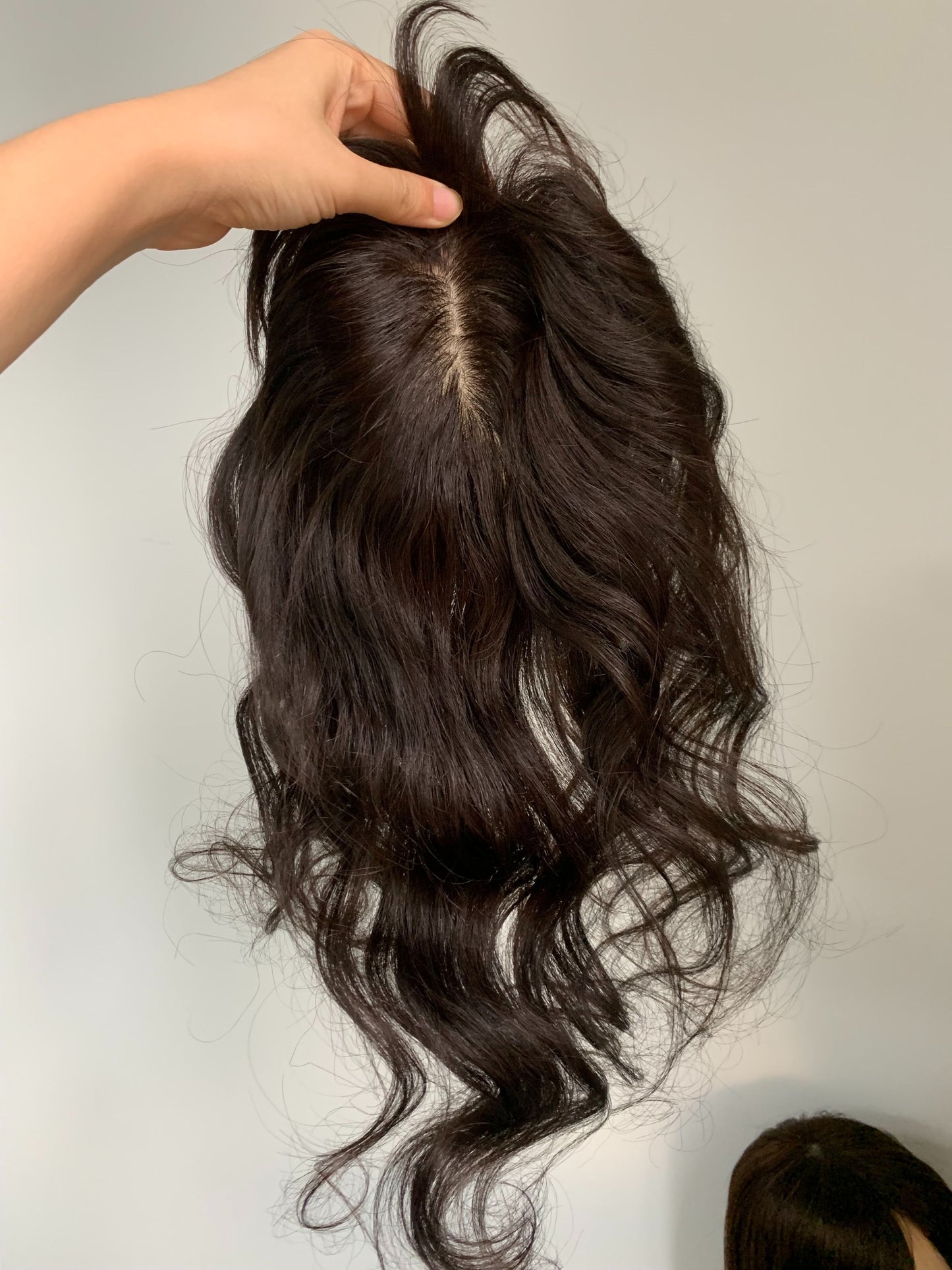 10*12cm Silk Base Wavy Human Hair topper With Bangs - VIVACROWN