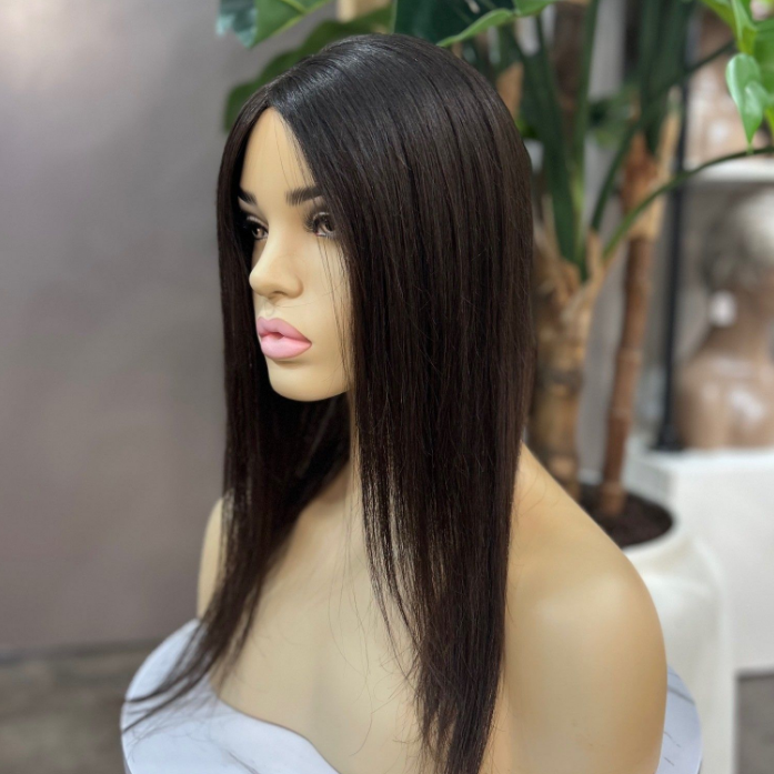 10*12 cm straight silk base human hair topper for women with thinning hair
