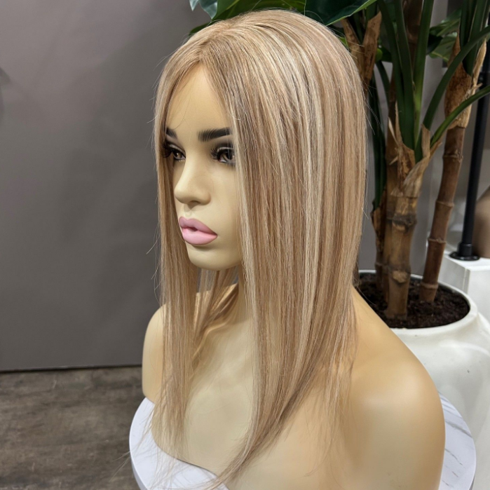 10*12 cm straight silk base human hair topper for women with thinning hair