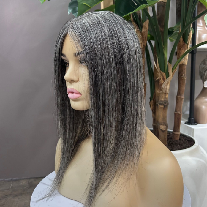10*12 cm straight silk base human hair topper for women with thinning hair
