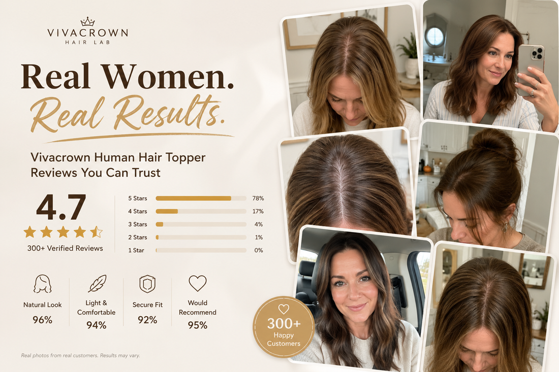Vivacrown Human Hair Topper Reviews: Rated 4.7/5 Stars by 300+ Verified Buyers