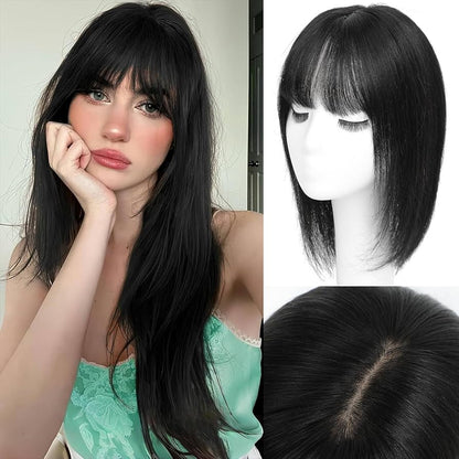2025 New Straight Hair Topper With Bangs For  Women With Thinning Hair