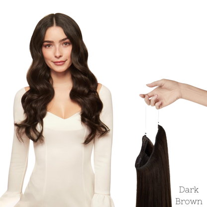 100%Human Halo Hair Extension Natural Hidden Wire