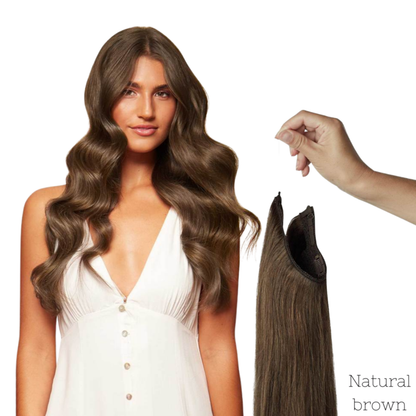 100%Human Halo Hair Extension Natural Hidden Wire