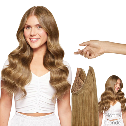 100%Human Halo Hair Extension Natural Hidden Wire
