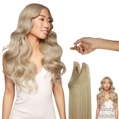 100%Human Halo Hair Extension Natural Hidden Wire