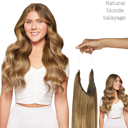 100%Human Halo Hair Extension Natural Hidden Wire