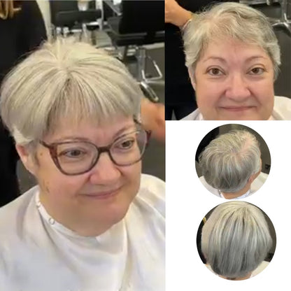 Natural Short Pixie Cut Hair Toppers for Women with Thinning Hair
