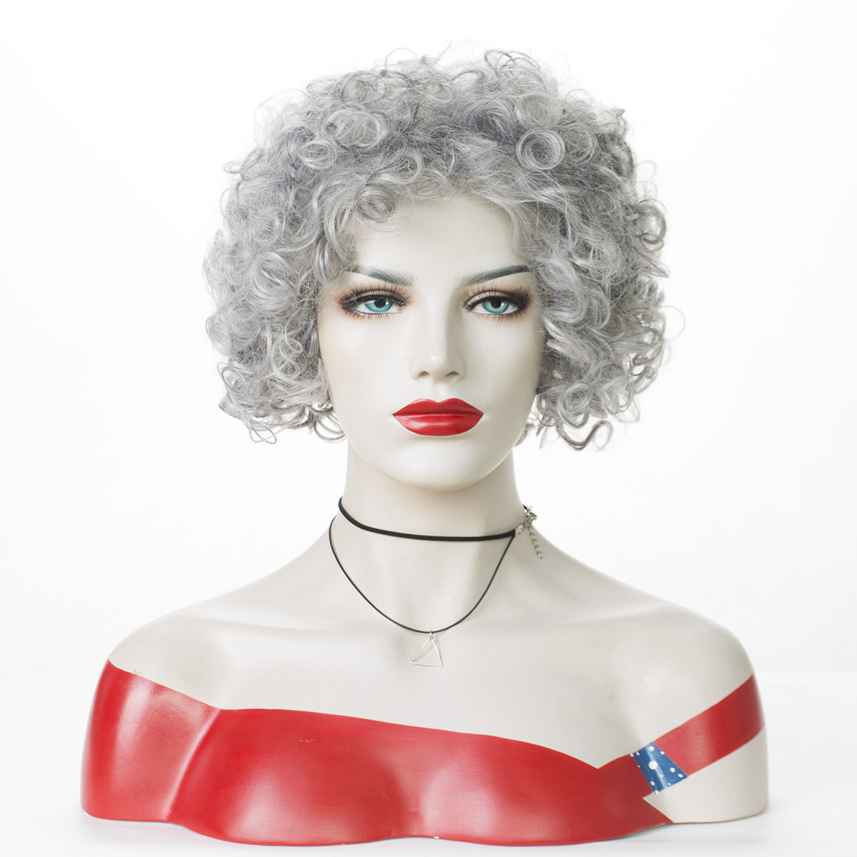 Gray Ombre Chemical Fiber Short Curly Hair Wig For Women