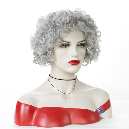 Gray Ombre Chemical Fiber Short Curly Hair Wig For Women