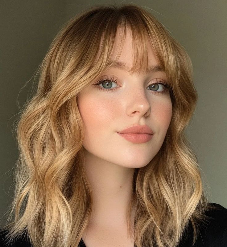 薄毛の方にも使える、贅沢で目立たないナチュラルウェーブヘアトッパー（前髪付き） 