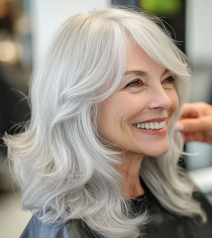 薄毛におすすめの、前髪付きナチュラルウェーブヘアトッパー（人気商品） 